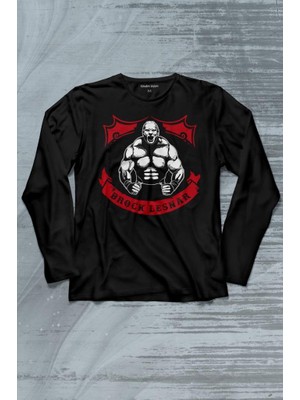Kendim Seçtim Brock Lesnar Logo Wwe Ufc Amerikan Güreşi Spor Uzun Kollu Tişört Baskılı T-Shirt
