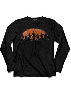 Kendim Seçtim Red Dead Redemptıon Onlıne Oyun Silüet Logo Uzun Kollu Tişört