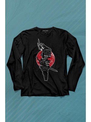 Kendim Seçtim Helmet Kask Spartan Samuray Savaşçı Kılıç Uzun Kollu Tişört Baskılı T-Shirt