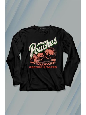Kendim Seçtim Peaches And Records Grunge Type Uzun Kollu Tişört Baskılı T-Shirt