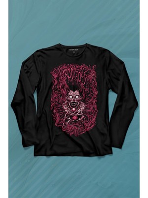 Kendim Seçtim Girl Skull Kız Kadın Yaratık Vampir Uzun Kollu Tişört Baskılı T-Shirt
