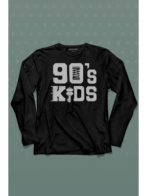 Kendim Seçtim Doksanlar Çocuğu 90S Kids 1990 Lar Nostalji  Uzun Kollu Tişört Baskılı T-Shirt