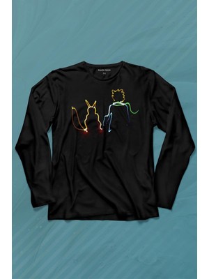 Kendim Seçtim Küçük Prens Çizim Temalı Uzun Kollu Tişört Baskılı T-Shirt