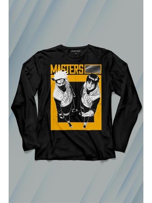 Kendim Seçtim Naruto Kakashi Masters Anime Dizi Ustalar Japonca Uzun Kollu Tişört Baskılı T-Shirt