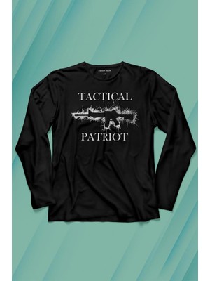 Kendim Seçtim Tactical Patriot Military Tüfek Silüeti Uzun Kollu Tişört Baskılı T-Shirt