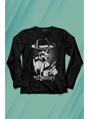 Kendim Seçtim Turkish Ganster El Mafia Mafya Temalı Uzun Kollu Tişört Baskılı T-Shirt