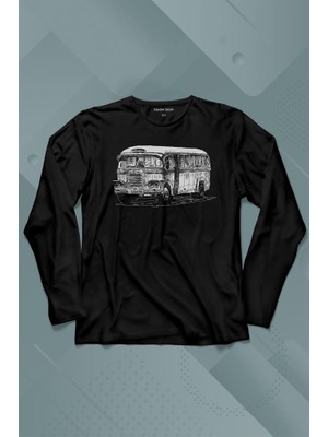 Kendim Seçtim Old Bus Eski Yaşlı Nostalji Otobüs Uzun Kollu Tişört Baskılı T-Shirt
