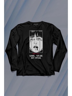 Kendim Seçtim Sorry You Are Not Special Japanese Urban Sokak Özel Değilsin Uzun Kollu Tişört Baskılı T-Shirt