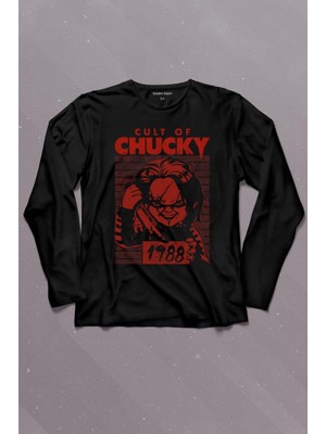 Kendim Seçtim Cult Of Chucky 1988 Korku Film Çaki Uzun Kollu Tişört Baskılı T-Shirt