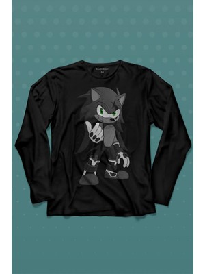 Kendim Seçtim Sonic Boom Hedgehog Uzun Kollu Tişört Baskılı T-Shirt