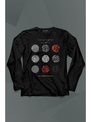 Kendim Seçtim Twenty One Pilots Logo Stressed Uzun Kollu Tişört Baskılı T-Shirt