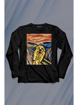 Kendim Seçtim Dog Scream Munch Çığlık Urban Srteet Wear Uzun Kollu Tişört Baskılı T-Shirt