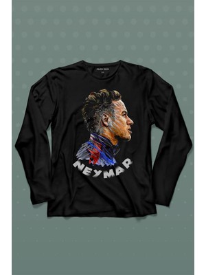Kendim Seçtim Neymar Jr 10 Psg Uzun Kollu Tişört Baskılı T-Shirt