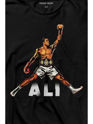 Kendim Seçtim Muhammed Ali Boks Champion Boxing Uzun Kollu Tişört Baskılı T-Shirt