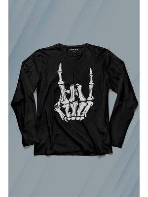 Kendim Seçtim Rock And Roll Music Sert Müzik Uzun Kollu Tişört Baskılı T-Shirt