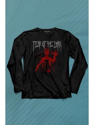 Kendim Seçtim Fear Of The Dark Karanlık Dark Gothic Urban Street Wear Uzun Kollu Tişört Baskılı T-Shirt