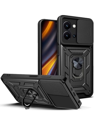 Apsuwa Vivo Y36 Kılıf Yüzüklü Sürgülü Kamera Korumalı Pars + Ekran Koruyucu