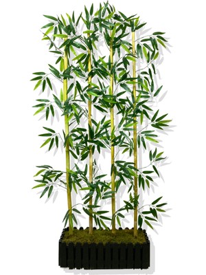 Bambu Seperatör 160 cm 4 Adet Bambu 54 cm Siyah Saksı