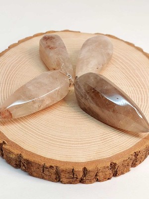 Yaşam Tohumu Büyük Boy Dumanlı Kuvars Taşı Pandül/kolye Ucu