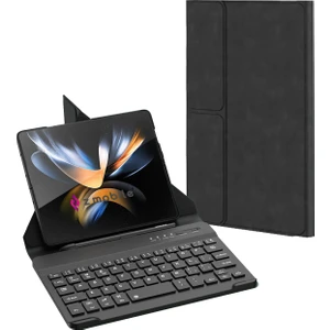 Samsung Galaxy Z Fold 5 Uyumlu Klavye Standlı Bluetooth Klavyeli Kılıf Kalem Bölmeli Manyetik Kapak