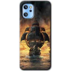 Reeder S19 Max Pro Kılıf Hd Desen Baskılı Arka Kapak + Kırılmaz Cam - Siyah Inci