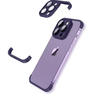 Iphone 14 Pro Max Uyumlu Kamera Lens Koruyucu ve Çerçeve Koruyucu Kılıf
