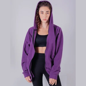 Kadın Erkek Fermuarlı Kapşonlu Polar Sweatshirt