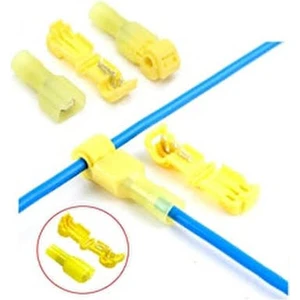 (5 Takım) T-Soket Kablo Kesmeden Hızlı ve Kolay Kablo Ekleme Sarı (4-6 Mm2)