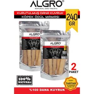 Kurutulmuş %100 Dana Kuyruk Köpek Ödül Maması 120 gr x 2 Paket