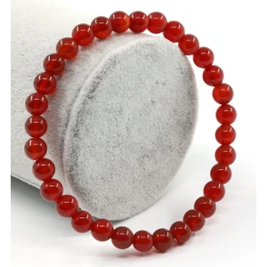 Alibaba Doğaltaş Akik Doğal Taş Bileklik 6 mm Küre Kesim