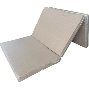 Vip Katlanır Yer Yatağı (8 cm Kalın)Sünger Yatak 80X180X8 Cm-Krem