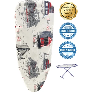 Keçeli Ütü Masası Örtüsü Vip 48X130 CM-300 gr Kalın Keçeli Ütü Bezi Ütü Masası Bezi-Istanbul