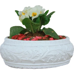 Çiçek Saksısı Beyaz Büyük Beton Saksı Model5