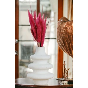 Dekoratif Vazo El Yapımı Beyaz Renk Model 5