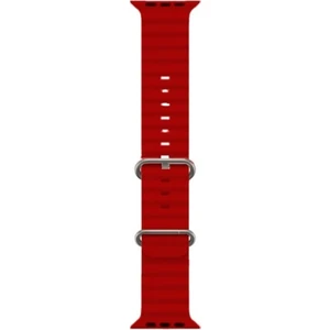 Tüm Watch Modelleriyle Uyumlu Ayarlanabilir Ocean Silikon Kırmızı Saat Kordonu 38-40-41MM