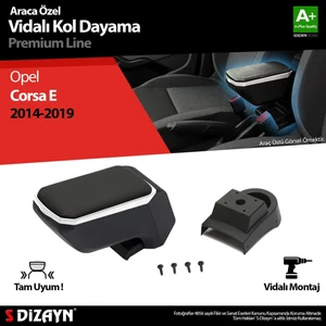 Drs Tuning Opel Corsa E Abs Vidalı Kol Dayama Kolçak Gri 2014-2019 A+Kalite