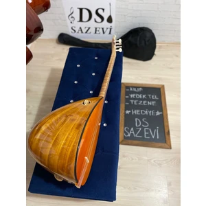 DS Saz Evi  Dut Tekne Kısa Sap Bağlama Saz Jacklı Nokta Klavye  + Kılıf Yedek Tel Tezene