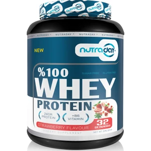 Whey Protein 976 gr Çilek Aromalı Protein Tozu 24 Gram Protein 32 Servis