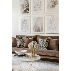 6 Parça Ahşap Çerçeve Görünümlü Mdf Tablo Seti
