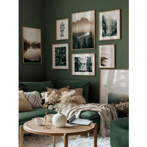 8 Parça Ahşap Çerçeve Görünümlü Mdf Tablo Seti