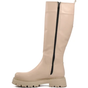 715 Bej Içi Polarlı Kadın Çizme