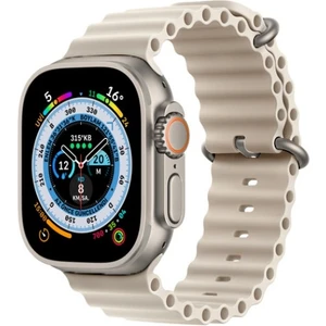 Tüm Watch Modelleriyle Uyumlu Ayarlanabilir Ocean Silikon Krem Saat Kordonu 38-40-41MM