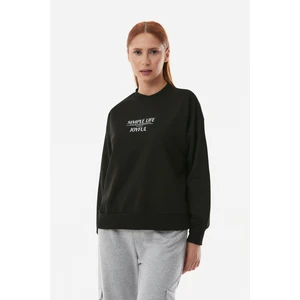 Yazılı Bisiklet Yaka Sweatshirt