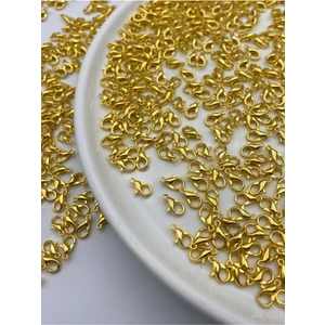 Hedef Bijuteri 50 Adet Gold Renk Metal 501 Papağan Kilit (10 x 6 mm),Armut- Istakoz Klips,takı Klipsi