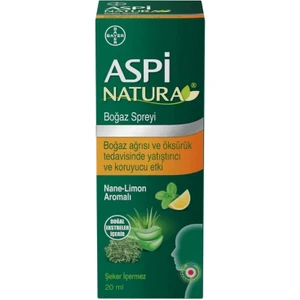 Aspi Natura Boğaz Spreyi Nane-Limon Aromalı 20ML