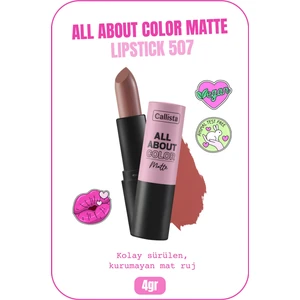 All About Color Matte Lipstick Nemlendirici Mat Ruj - 507 Kiss Me More - Nude