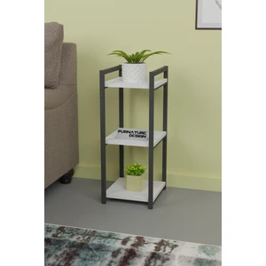 Furnature Design Metal Ahşap Dekoratif Çok Amaçlı Raf 3 Katlı Banyo Mutfak Rafı Çiçeklik Organizer Beyaz