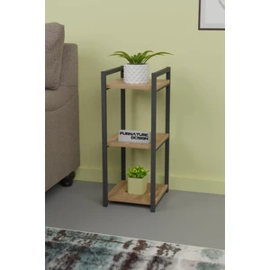 Furnature Design Metal Ahşap Dekoratif Çok Amaçlı Raf 3 Katlı Banyo Mutfak Rafı Çiçeklik Organizer Atlantik Çam