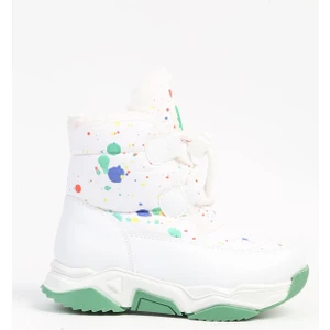 BN-50050 - 3256 Beyaz Yeşil  -Çocuk Bot