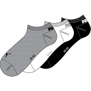 Unisex Black Puma Unısex Sneaker Plaın 3p Gri, Beyaz, Siyah Unisex 3lü Yüksek Sneaker Çorap